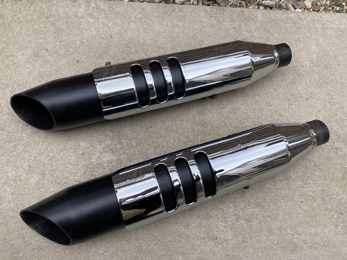 中古】【純正】スポーツスター用北米マフラー バロニーカット